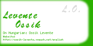 levente ossik business card